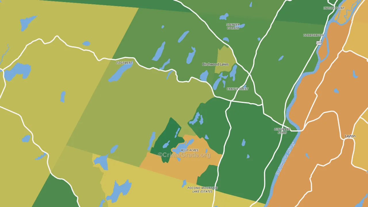 18328, PA Map of Theft Rates
