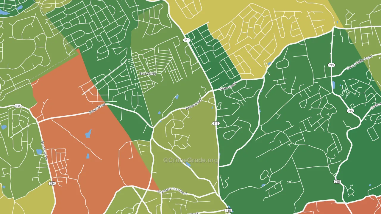 18330, PA Map of Theft Rates