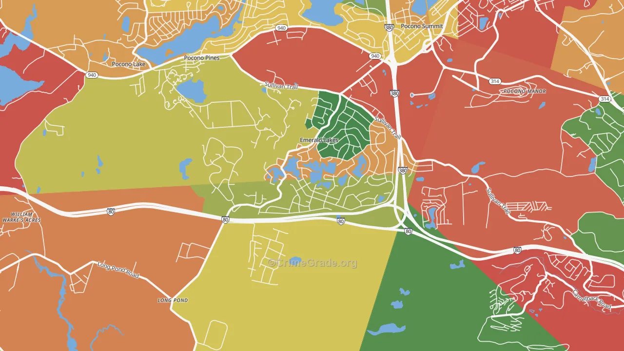 18334, PA Map of Theft Rates