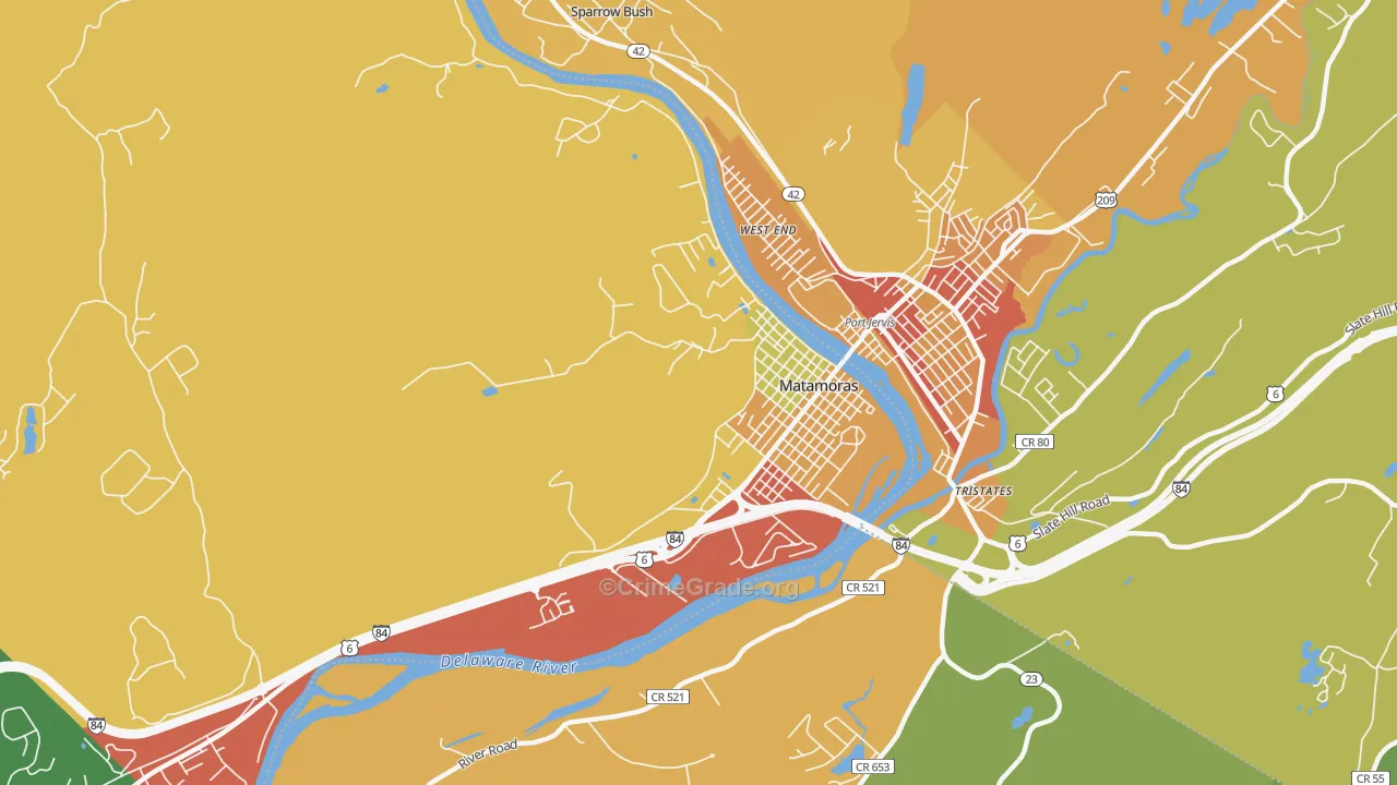 18336, PA Map of Theft Rates