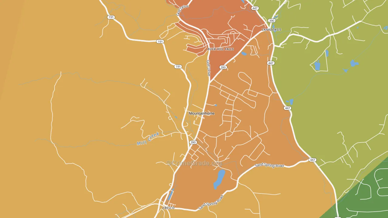 18342, PA Map of Theft Rates