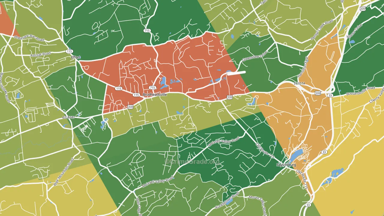 18353, PA Map of Theft Rates