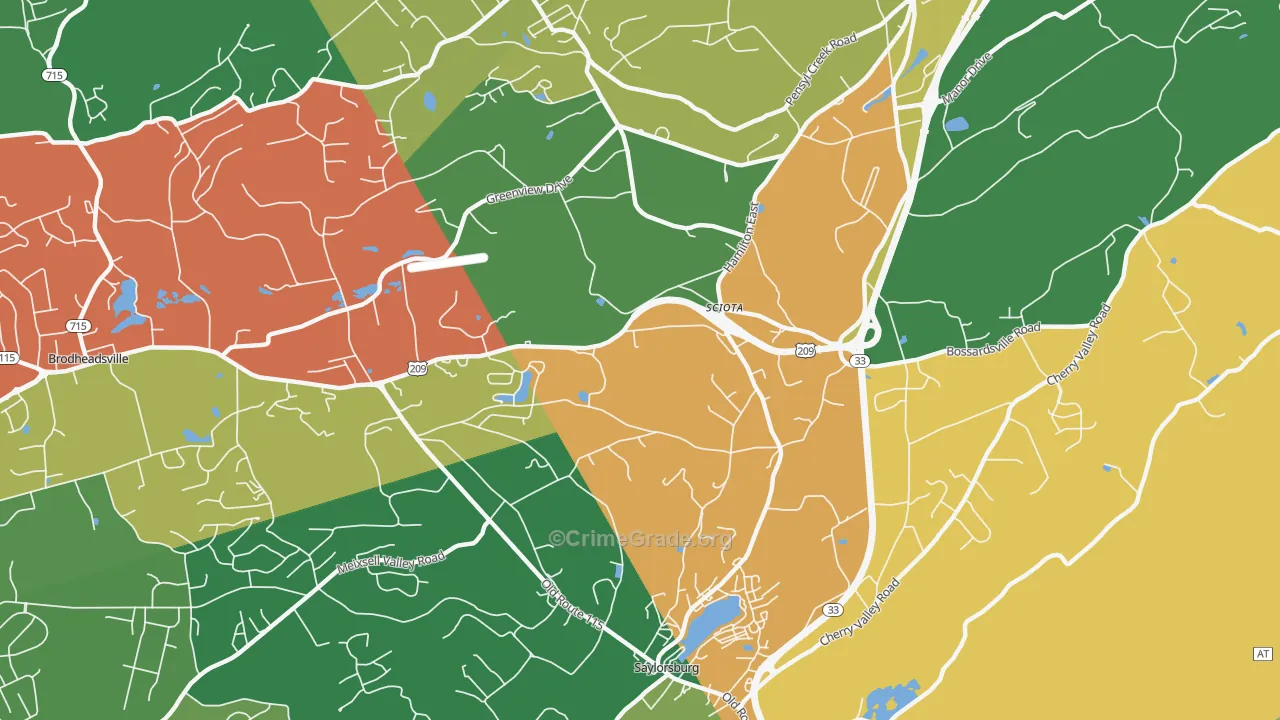 18354, PA Map of Theft Rates