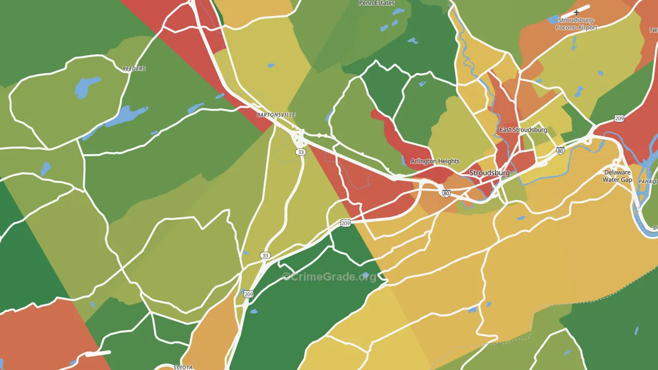 18360, PA Map of Theft Rates