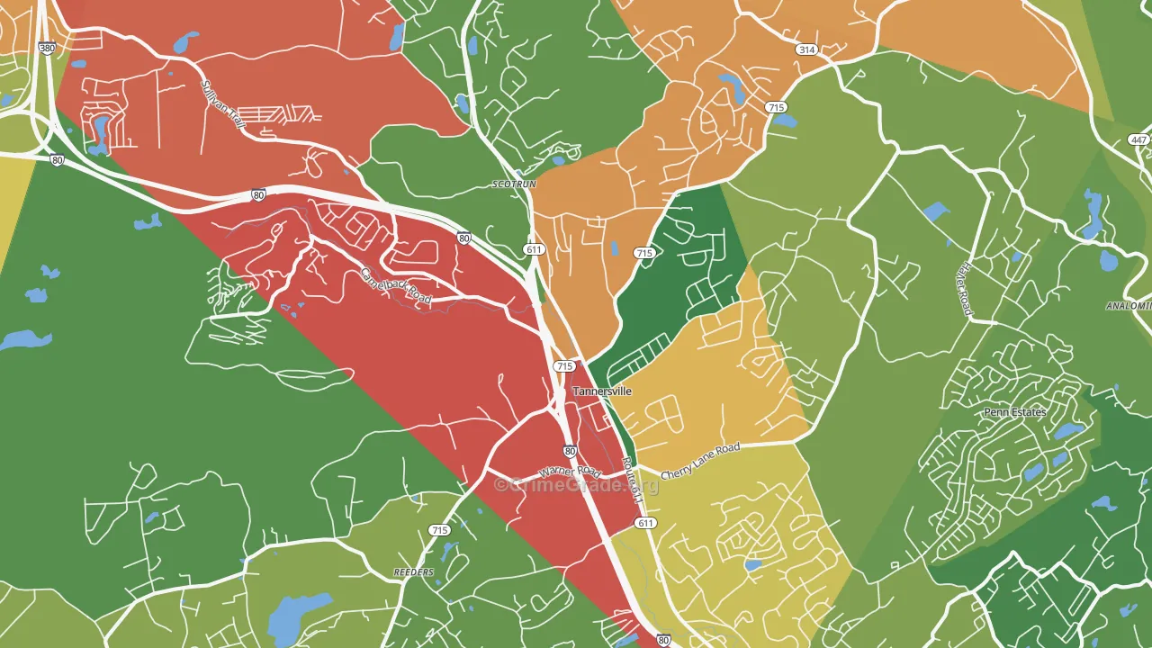 18372, PA Map of Theft Rates