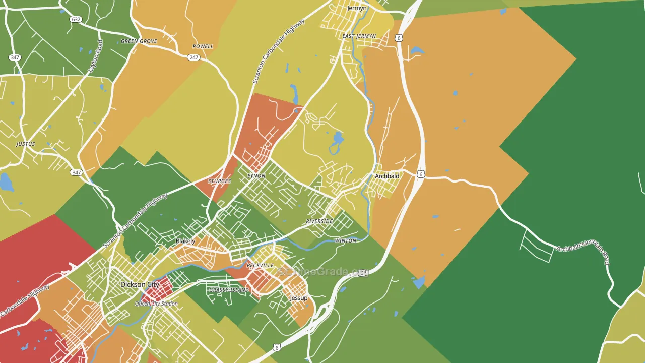 18403, PA Map of Theft Rates