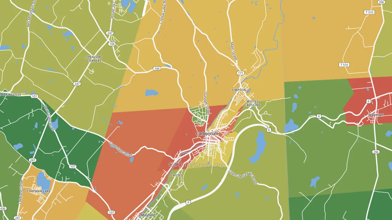 18407, PA Map of Theft Rates