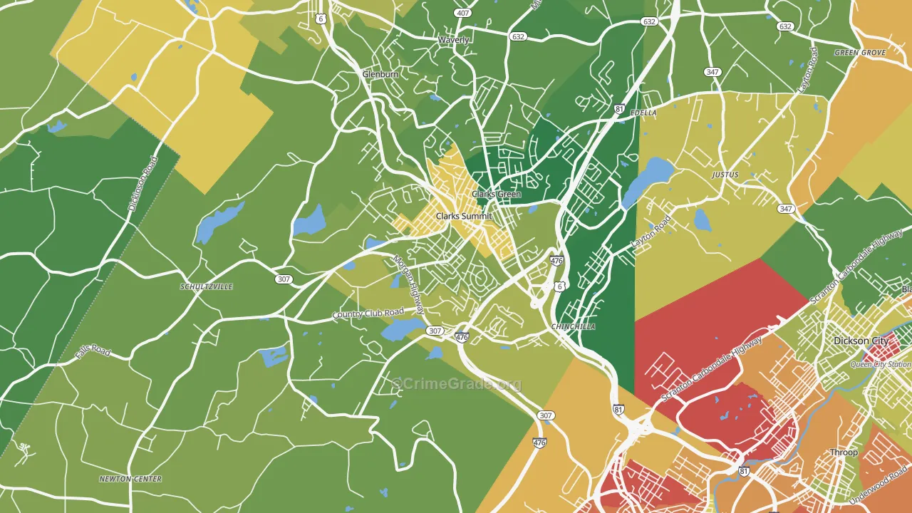 18411, PA Map of Theft Rates
