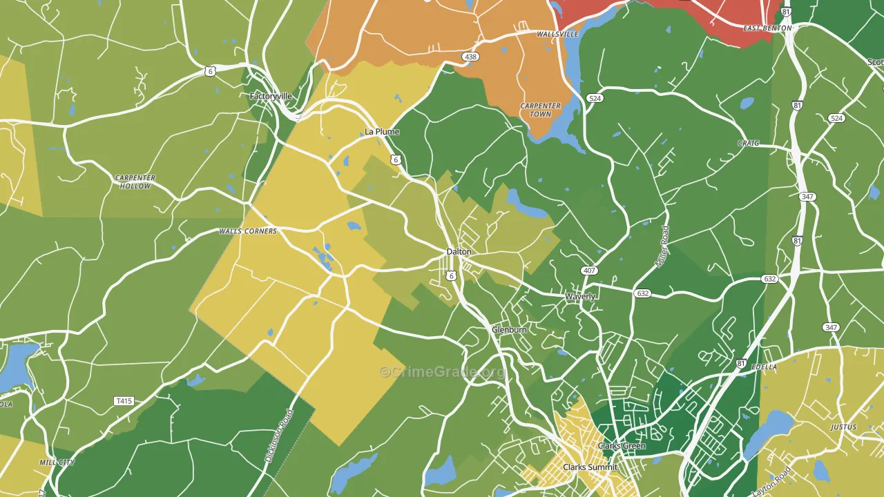 18414, PA Map of Theft Rates