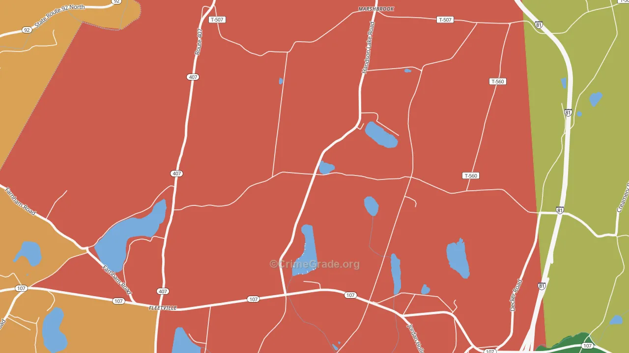 18420, PA Map of Theft Rates