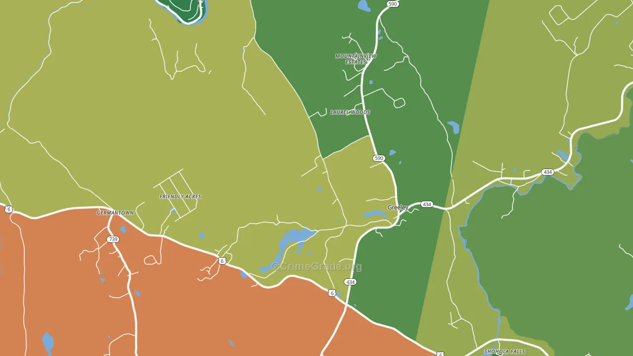 18425, PA Map of Theft Rates