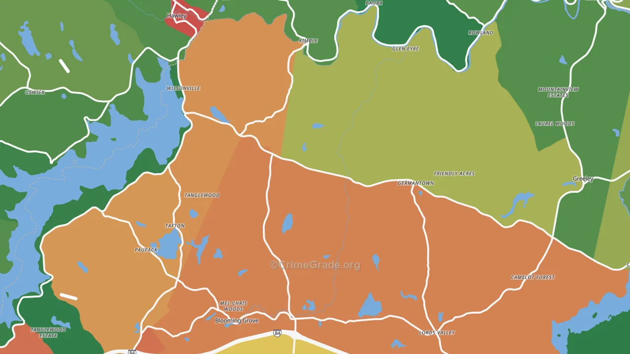 18428, PA Map of Theft Rates