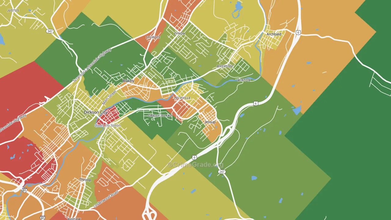 18434, PA Map of Theft Rates