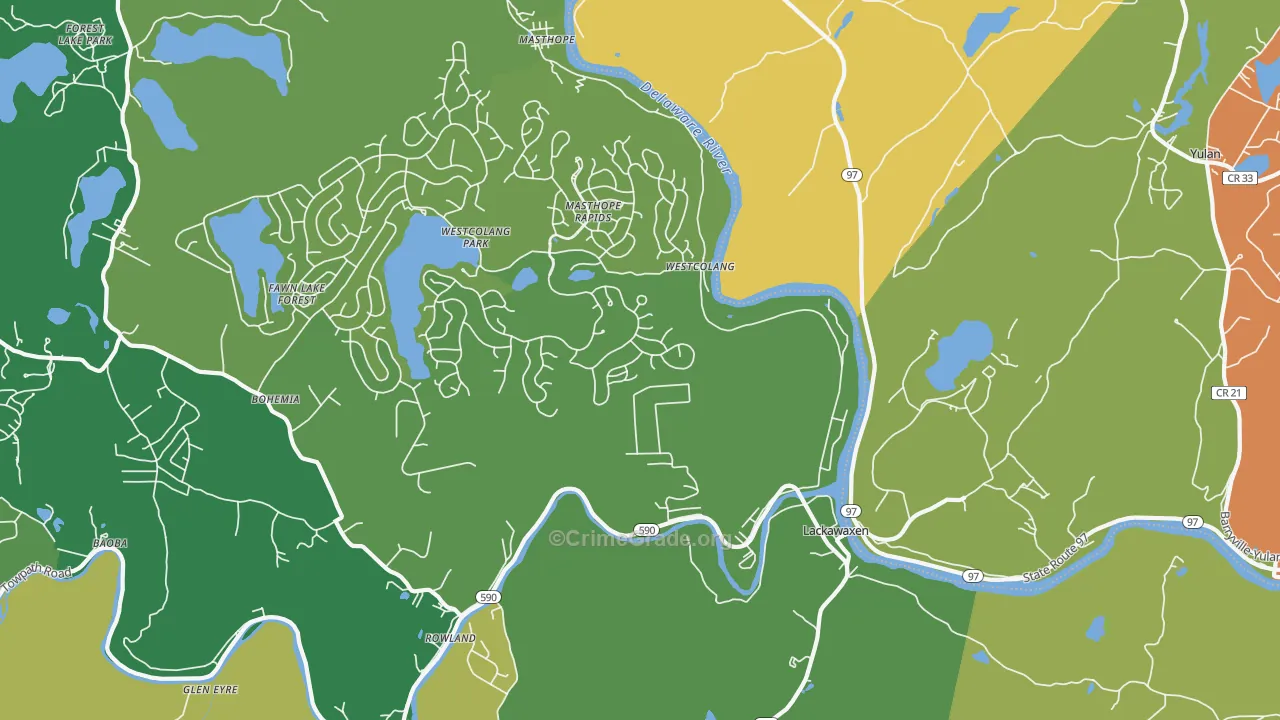 18435, PA Map of Theft Rates