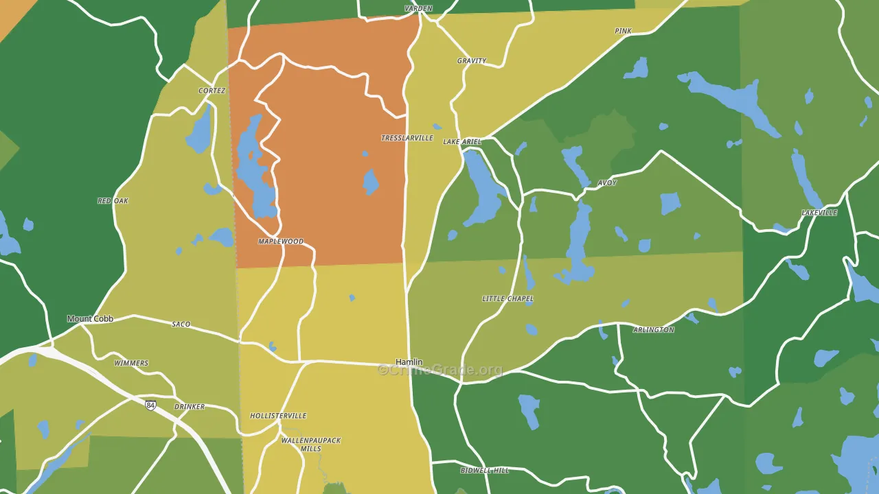 18436, PA Map of Theft Rates