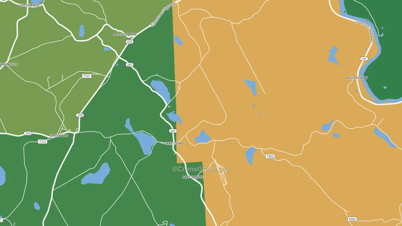 18437, PA Map of Theft Rates