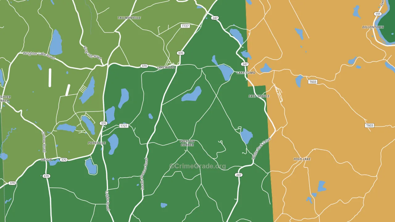 18439, PA Map of Theft Rates