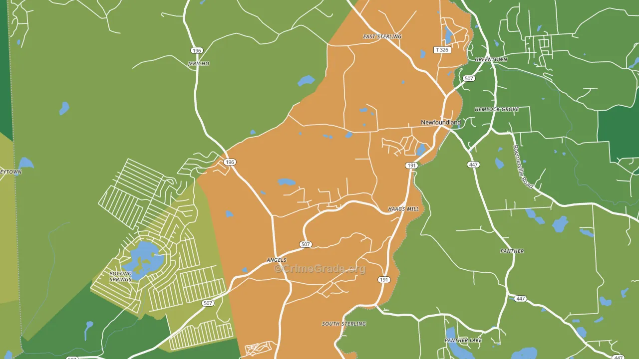 18445, PA Map of Theft Rates
