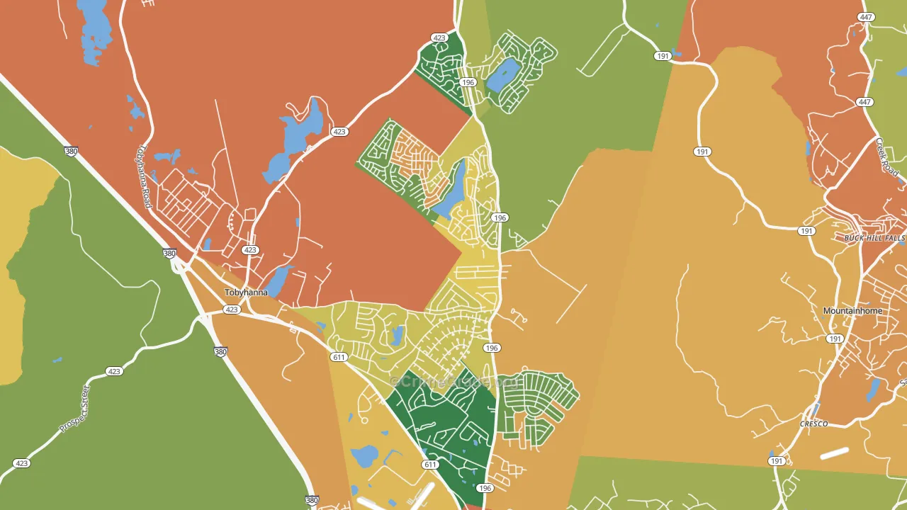 18466, PA Map of Theft Rates