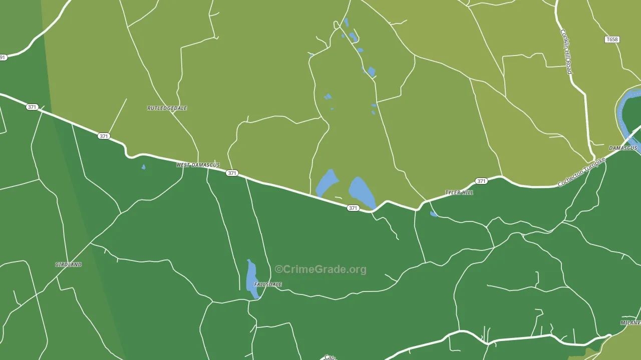 18469, PA Map of Theft Rates