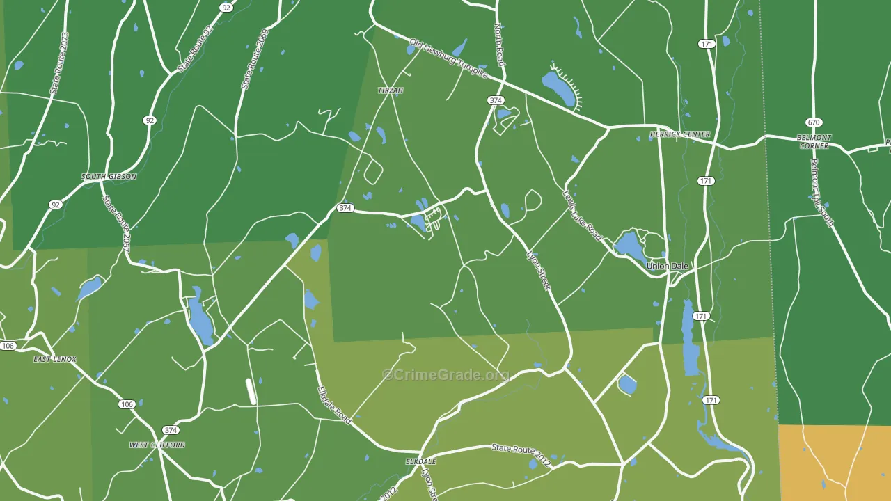 18470, PA Map of Theft Rates