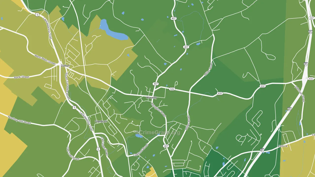 18471, PA Map of Theft Rates