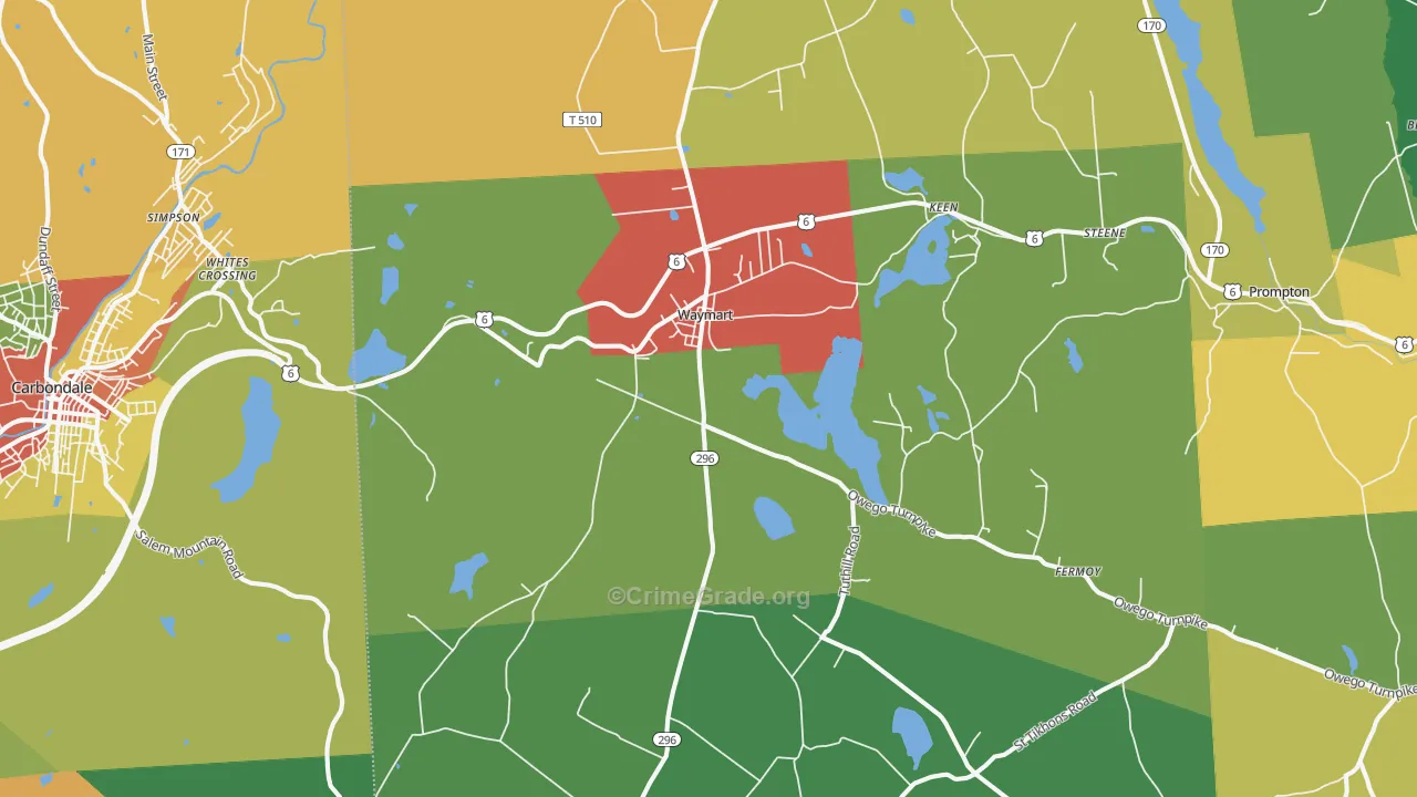 18472, PA Map of Theft Rates