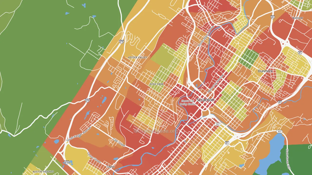 18504, PA Map of Theft Rates