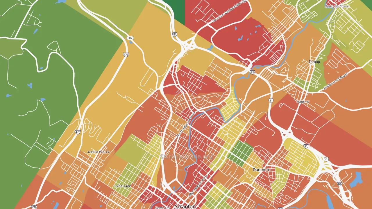 18508, PA Map of Theft Rates