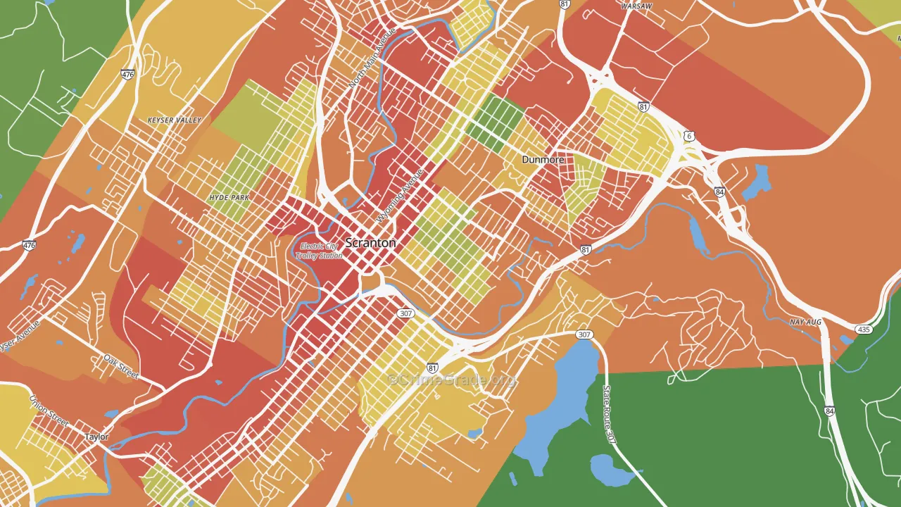18510, PA Map of Theft Rates