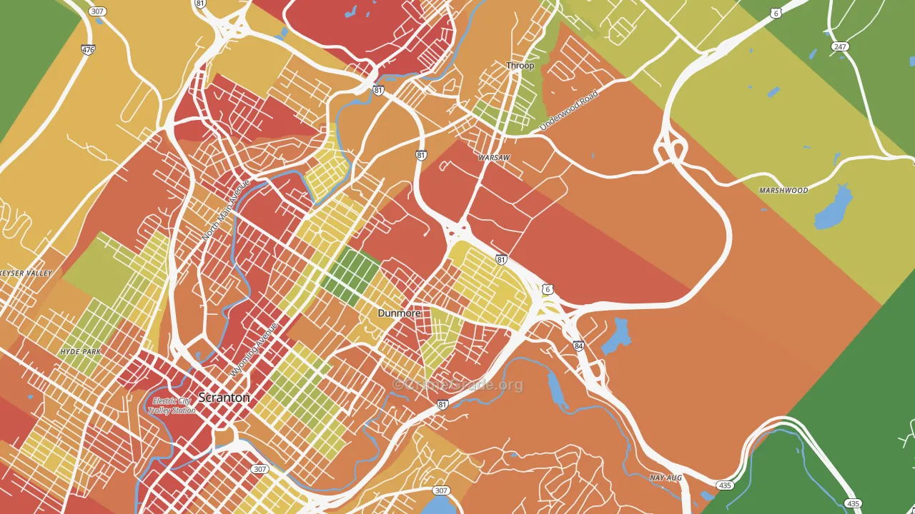 18512, PA Map of Theft Rates