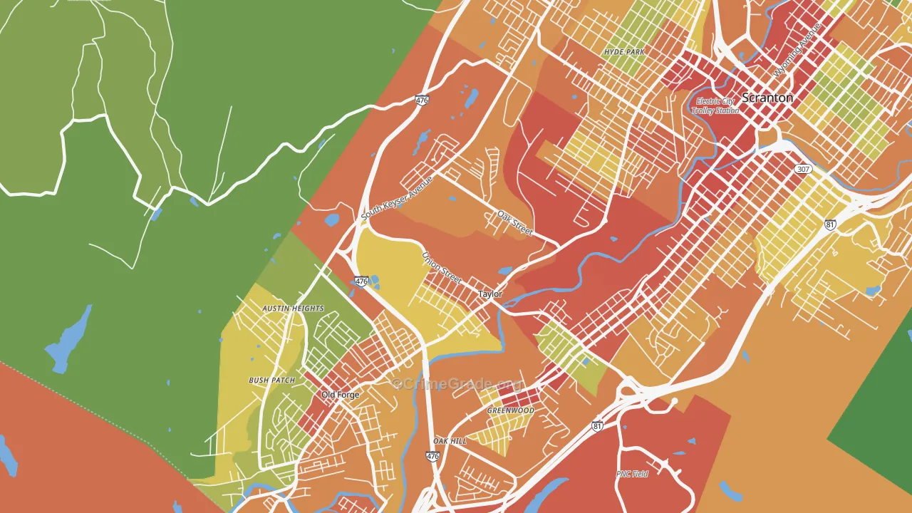 18517, PA Map of Theft Rates
