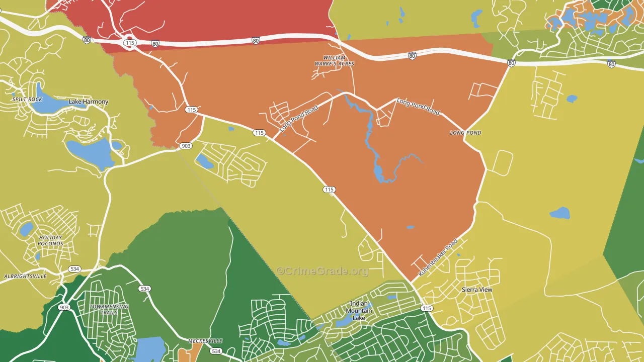 18610, PA Map of Theft Rates
