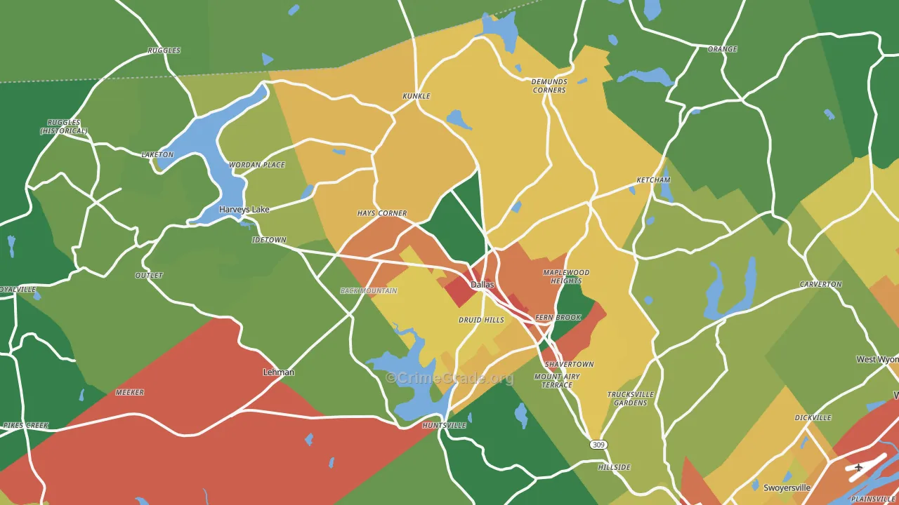 18612, PA Map of Theft Rates