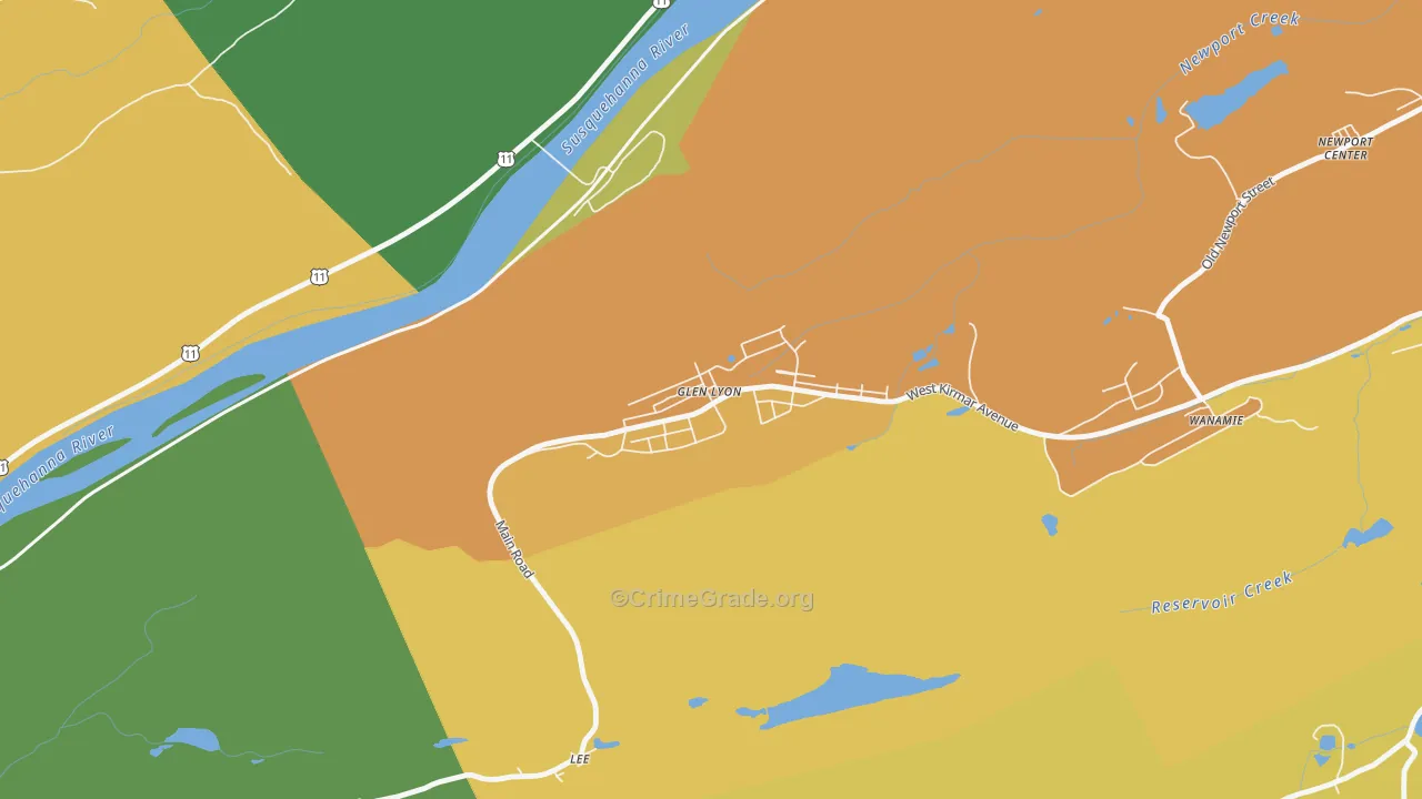 18617, PA Map of Theft Rates