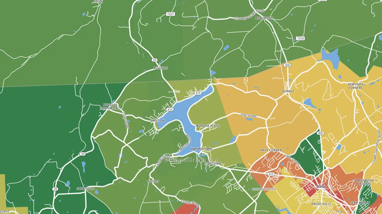 18618, PA Map of Theft Rates