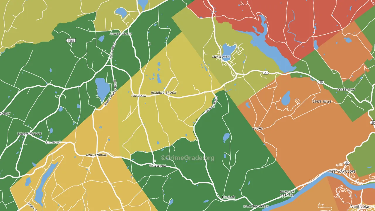 18621, PA Map of Theft Rates
