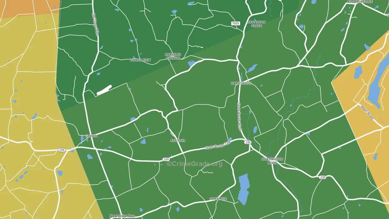 18622, PA Map of Theft Rates