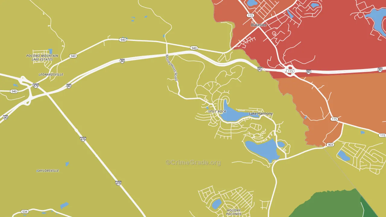 18624, PA Map of Theft Rates