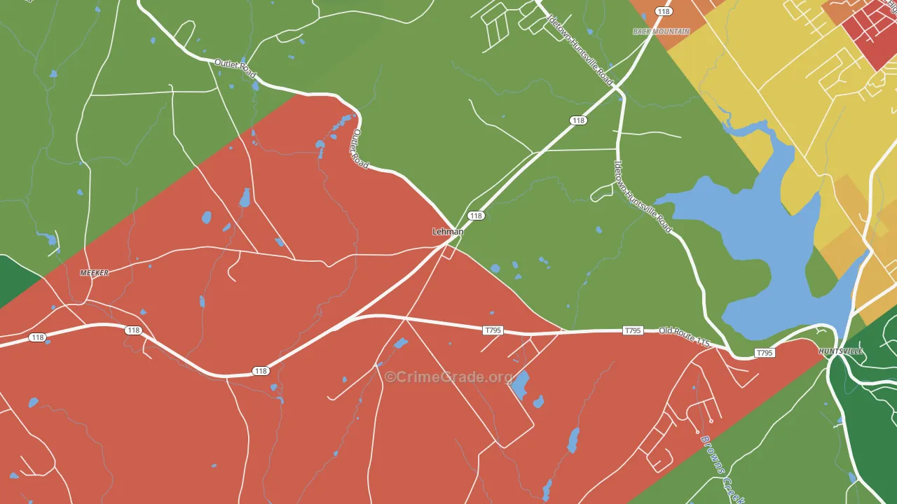 18627, PA Map of Theft Rates