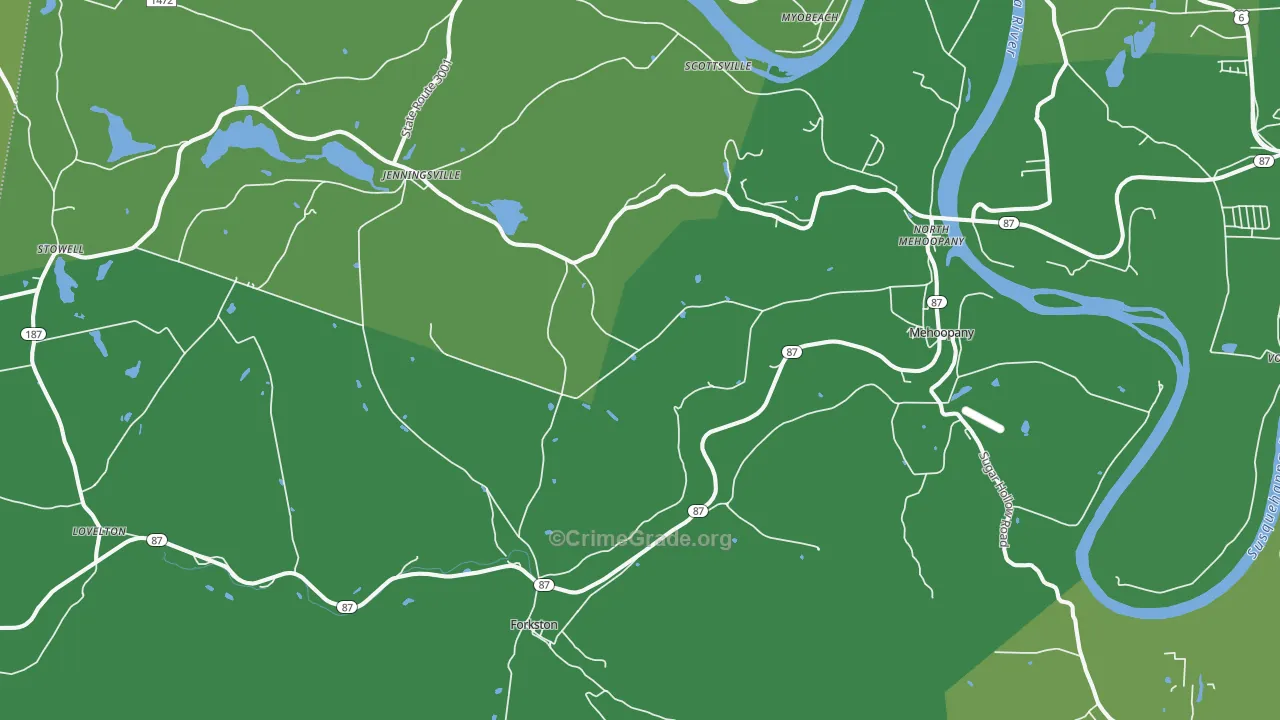 18629, PA Map of Theft Rates