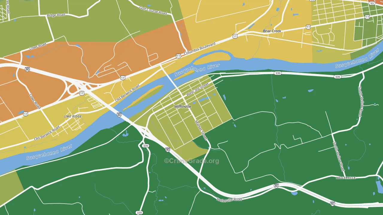 18631, PA Map of Theft Rates
