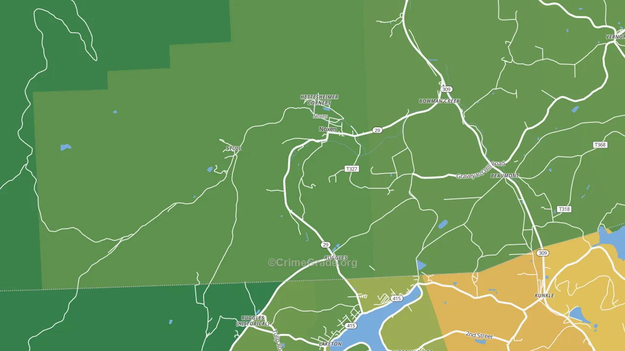18636, PA Map of Theft Rates