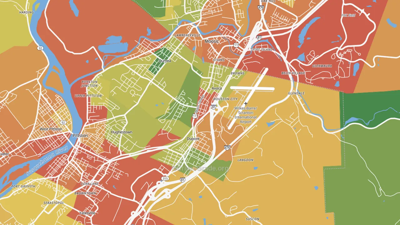 18641, PA Map of Theft Rates