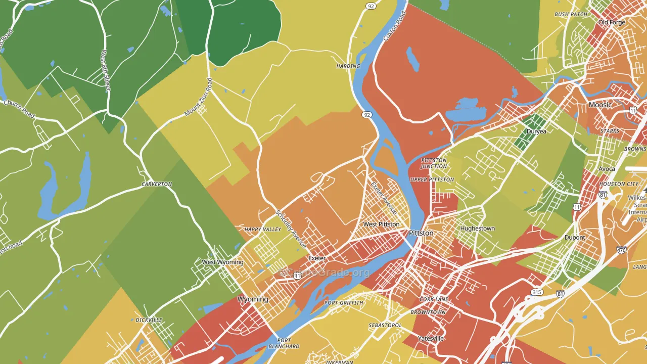 18643, PA Map of Theft Rates