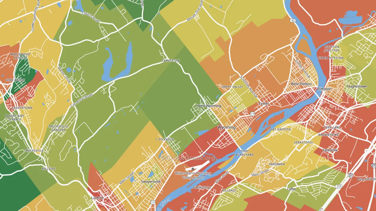 18644, PA Map of Theft Rates