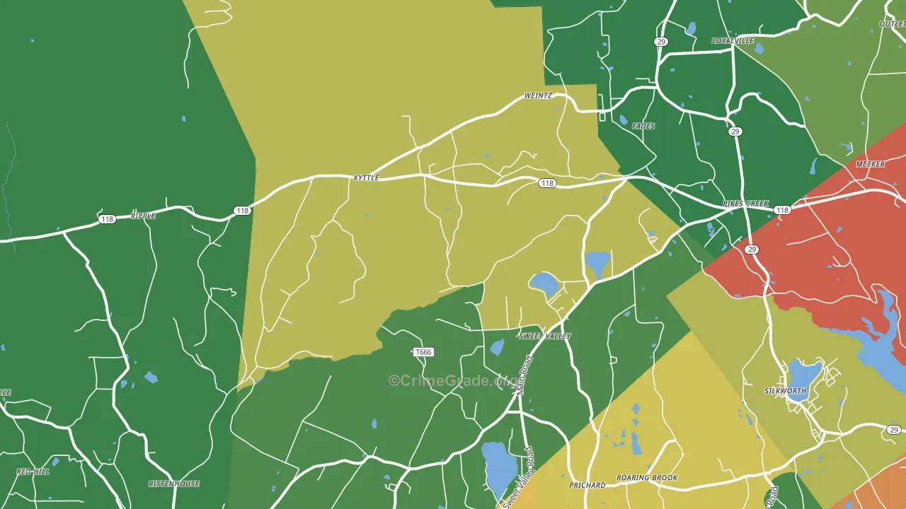 18656, PA Map of Theft Rates