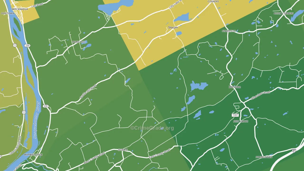 18660, PA Map of Theft Rates