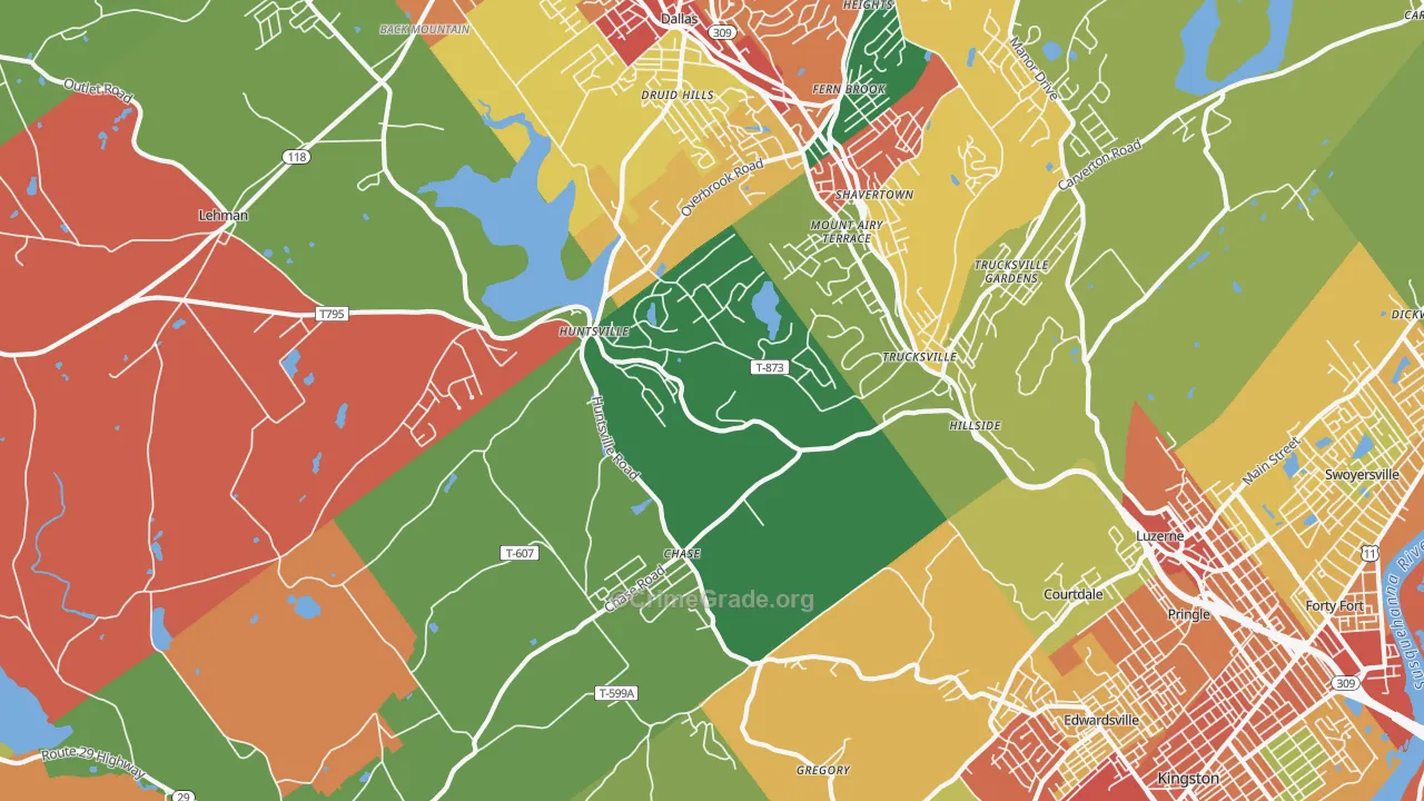 18708, PA Map of Theft Rates