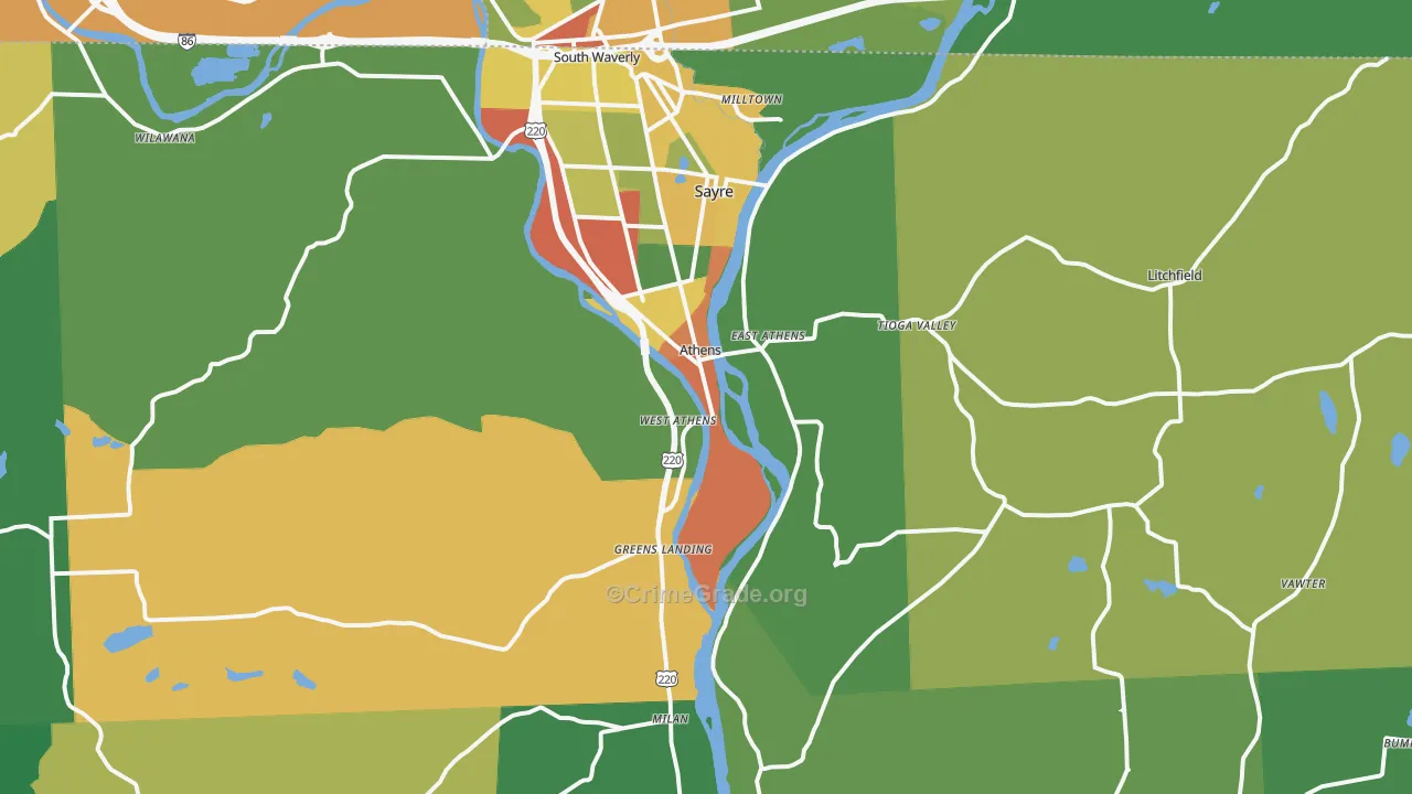 18810, PA Map of Theft Rates